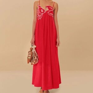 Farm Rio Red Fish Top Maxi Dress